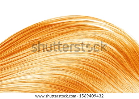 Blond hair wave on white background, isolated. Backdrop for creative