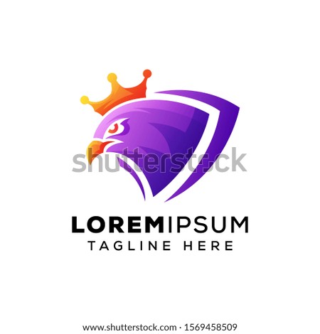 abstract eagle logo illustration, gradient head eagle logo