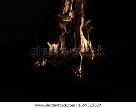 Flames burning during the night