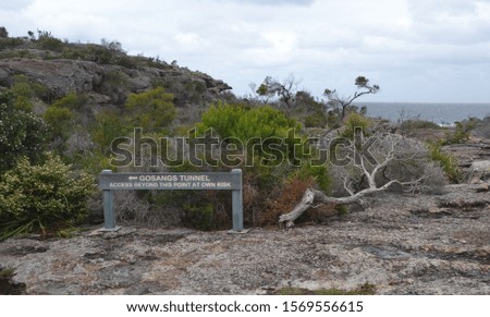 Sign at the entrance of Gosangs Tunnel- Currarong- Australia