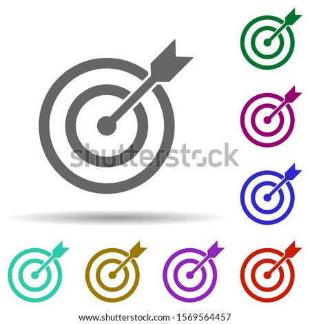 Target sign in multi color style icon. Simple glyph, flat vector of software development icons for ui and ux, website or mobile application