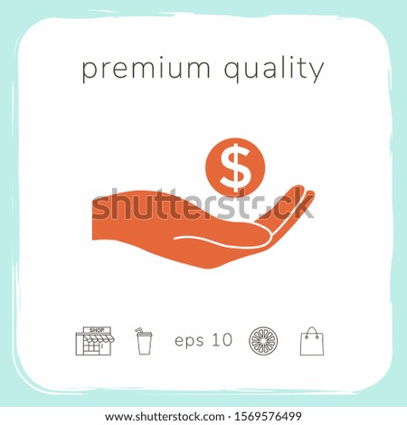 Hand holding money - dollar symbol. Graphic elements for your design