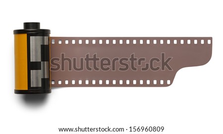35 mm Roll Film Negative Isolated on White Background. Royalty-Free Stock Photo #156960809