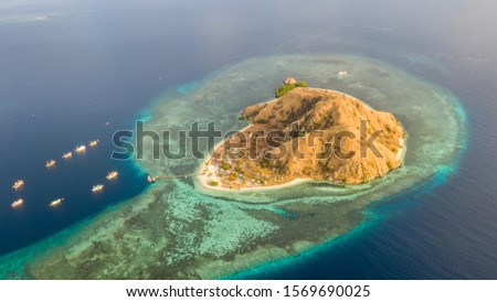 Aerial view of Kanawa Island in Komodo islands, Flores, Indonesia.