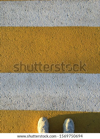 road marking yellow-white road pedestrian
