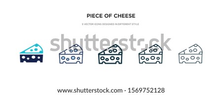 piece of cheese icon in different style vector illustration. two colored and black piece of cheese vector icons designed in filled, outline, line and stroke style can be used for web, mobile, ui