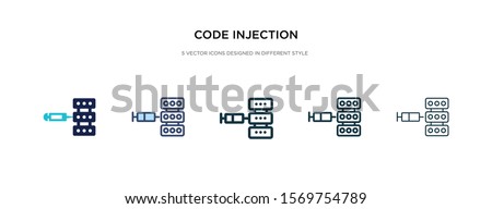 code injection icon in different style vector illustration. two colored and black code injection vector icons designed in filled, outline, line and stroke style can be used for web, mobile, ui