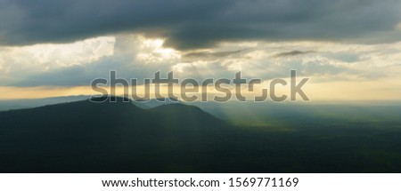 Gorgeous Panorama sky and cloud at morning background image.Rainstorm is forming