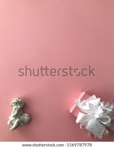 valentines day greeting card template on pink background