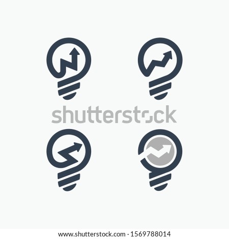 Modern Tech Bulb logo designs concept set, Light Bulb Idea logo template - Vector