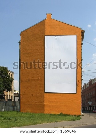 Billboard on orange building
