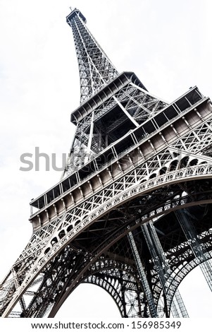 Eiffel tower isolated over the white background 