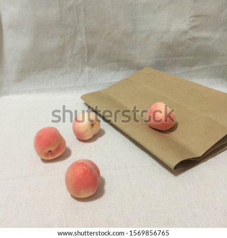 Peach fruit  on white background