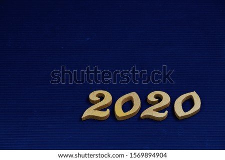 Happy new 2020. Numbers 2020 on the dark background