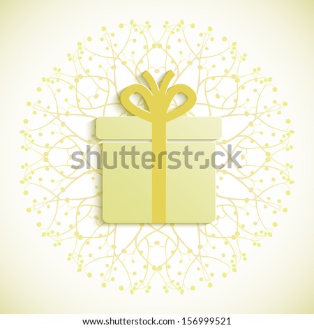 Cut out gift box card. Vector illustration.