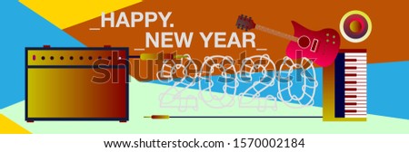 2020 New Year Party and Event banner template. vector illustration in eps10