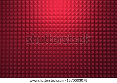 Red acoustic foam panel background