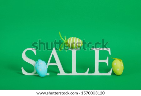 Easter Sale Banner on green background 