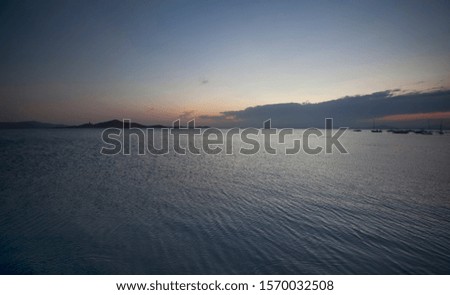 Sunset and seascape Mediterranean Sea, Spain, La Manga, Mar Menor