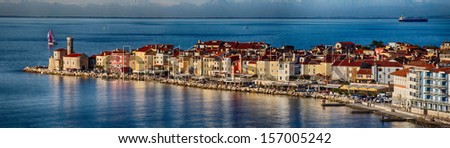 Old town Piran - beautifull Slovenian coast Royalty-Free Stock Photo #157005242