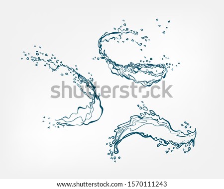 splash vector isolated line water drop