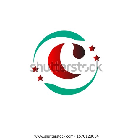 C letter logo with background.simple letter logo with color.