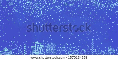 Hand drawn christmas background. Abstract xmas chalkboard. Sketchy background with christmas elements