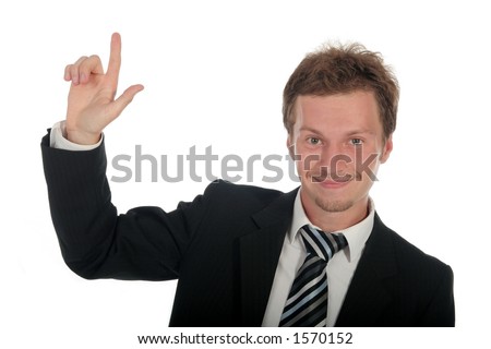 Businessman With Finger Pointing Up