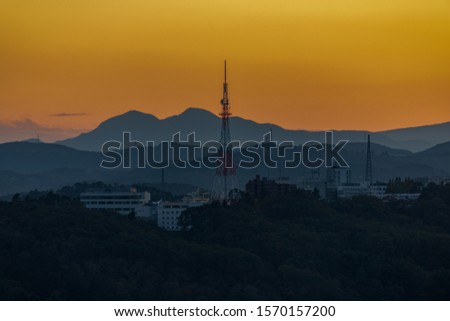 View of Sendai just before Sunset