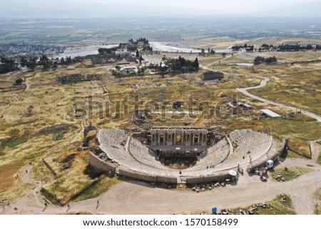 Theater of Hierapolis is an enormous, well-preserved Greek style building, which is situated on a hillside. It is 91 meters high.