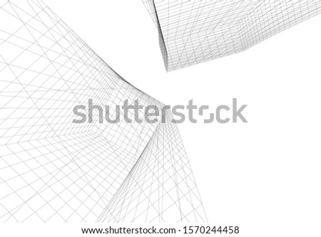 abstract modern design architecture, 3d structure 