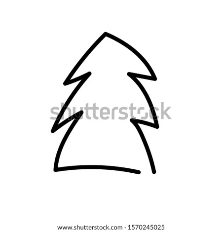 Fir Icon. Stylized pine, spruce. Vector graphics. Silhouette of a tree.