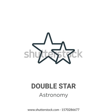 Double star outline vector icon. Thin line black double star icon, flat vector simple element illustration from editable astronomy concept isolated on white background