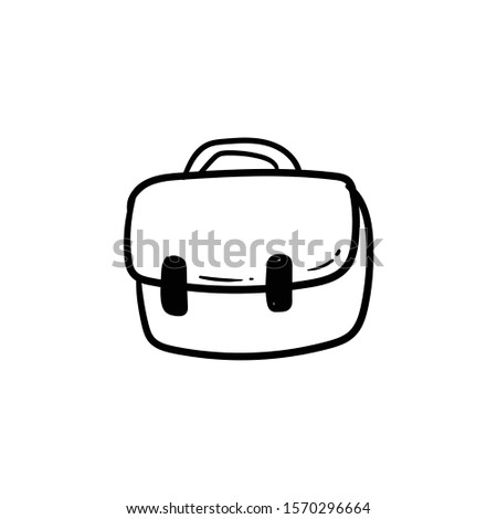 office bag doodle icon vector hand drawing 