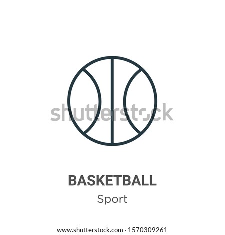 Basketball outline vector icon. Thin line black basketball icon, flat vector simple element illustration from editable sport concept isolated on white background