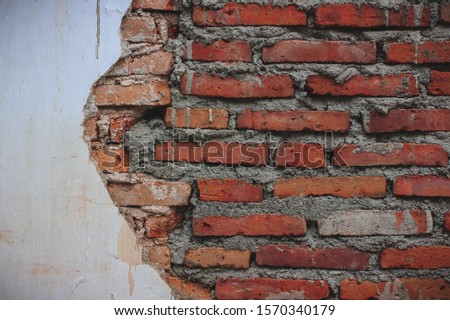 white wall isolated on brick background
