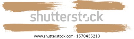 Beige brush stroke set isolated on white background. Trendy brush stroke for brown ink paint, grunge splash, dirt banner, watercolor design and dirty texture. Creative art concept, vector illustration