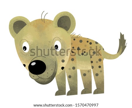 cartoon scene with hyena on white background - illustration for children