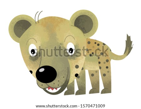 cartoon scene with hyena on white background - illustration for children