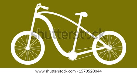 Isolated silhouette of a bicycle over a colored background - Vector illustraiton