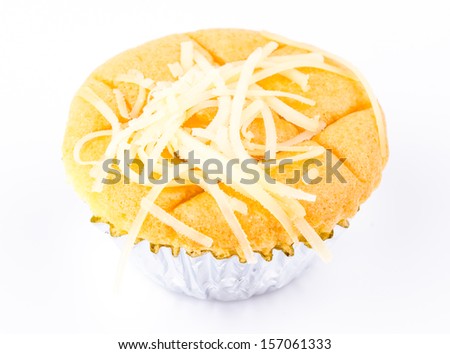 Cheese cupcake on white background