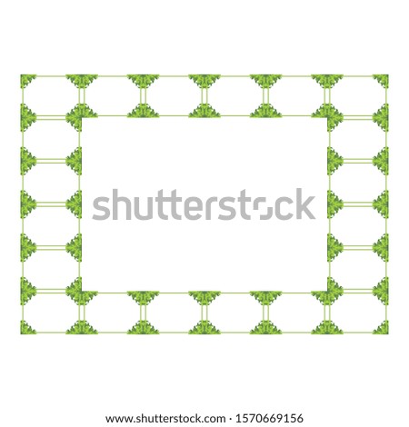 Vector Design of a Green Leaf Box Frame with a Natural Theme
