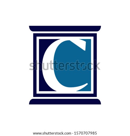 C logo law attorney court advocate modern simple minimalist icon design.