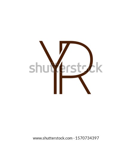 Simple Abstract Techno Line  Letter R, Y, RY, YR logo icon. Creative vector logo icon design  concept  for business or company identity.