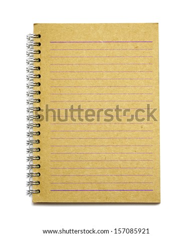 old gray notepad paper with binder for note, write, memo, draw, text and picture