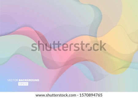 Rainbow Pastel Colors Geometric Modern Fluid Background Composition with Gradients, Shadows and Lights