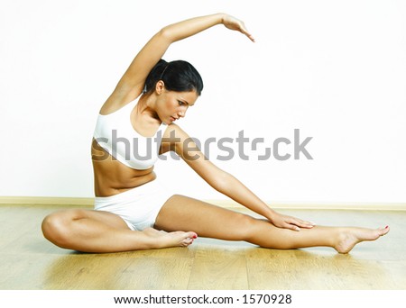 Young beautiful woman during fitness time and exercising Royalty-Free Stock Photo #1570928