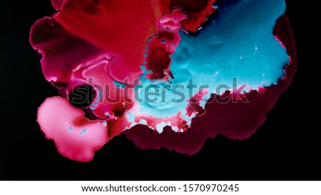 Cosmic Watercolor. Purple Futuristic Texture. Sky Artistic Silhouette. Rainbow Experiment. Handmade Design. Psychedelic Pattern. Blue Magic Decoration. Pink Cosmic Watercolor.
