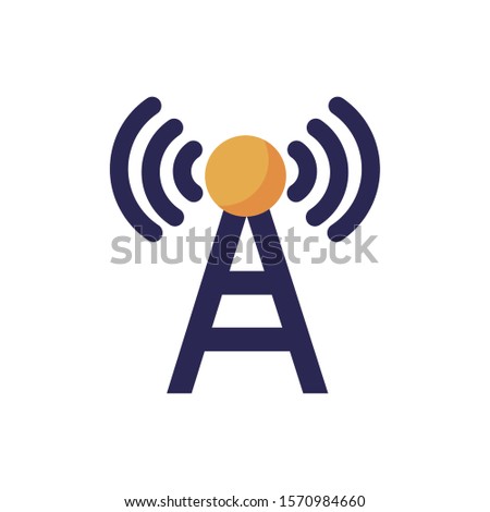 antena with wifi connection signal vector illustration design