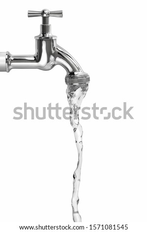 Running water from the tap Royalty-Free Stock Photo #1571081545